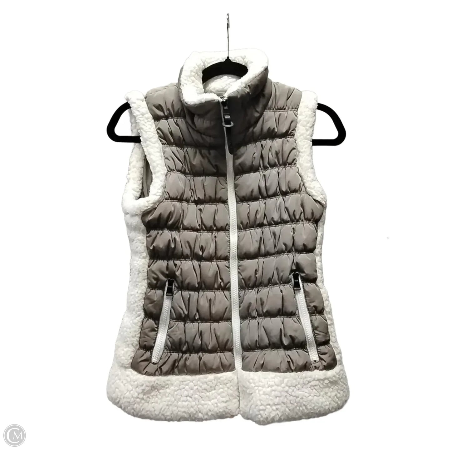 Vest Faux Fur & Sherpa By Calvin Klein In Grey, Size: M