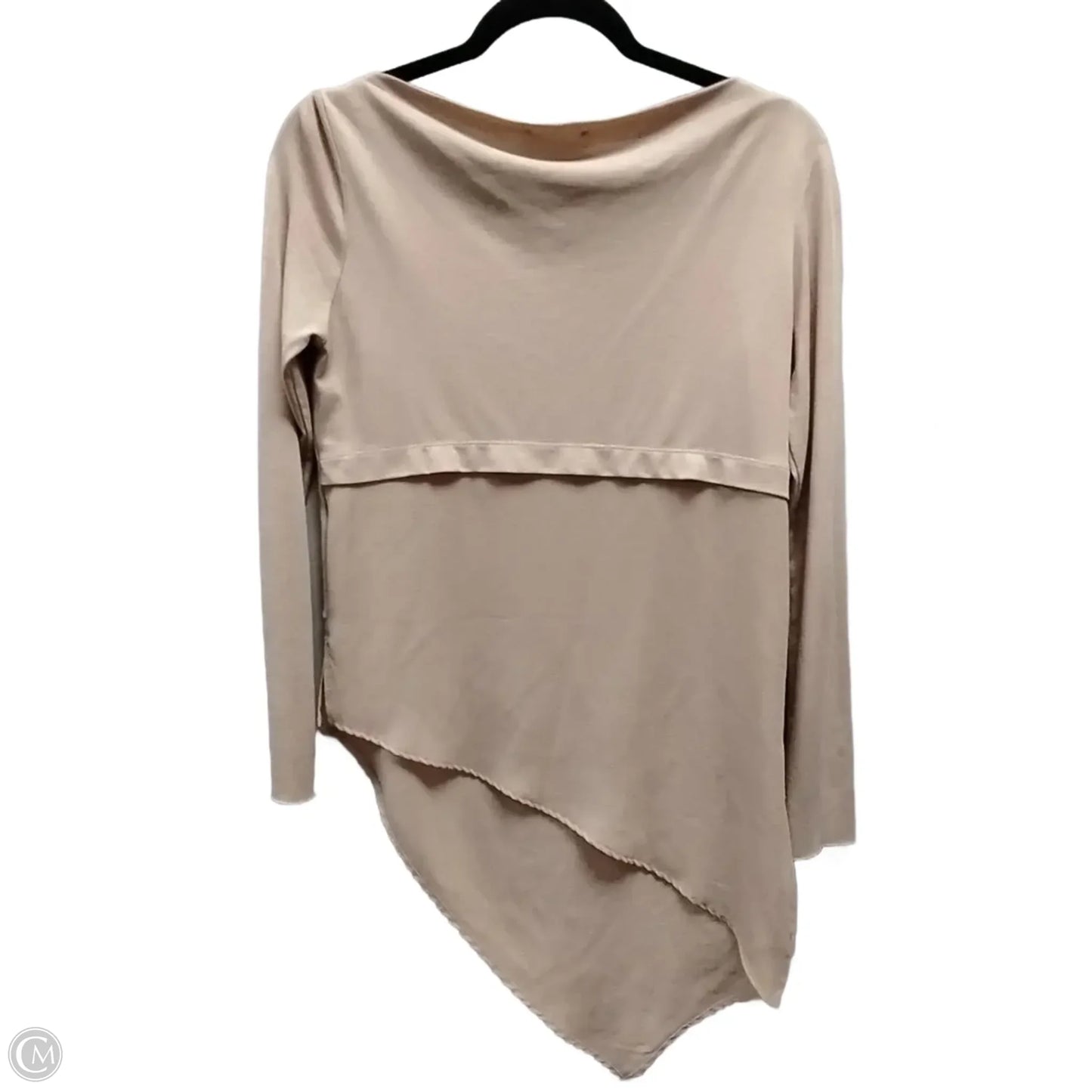 Blouse Long Sleeve By Zara In Tan, Size: S