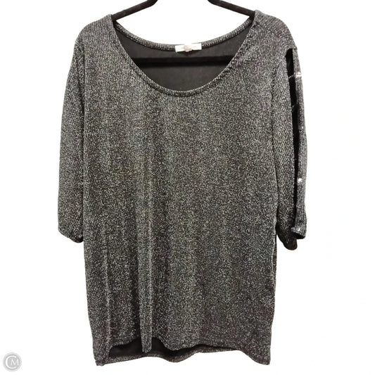 Blouse Long Sleeve By Clothes Mentor In Silver, Size: 2x