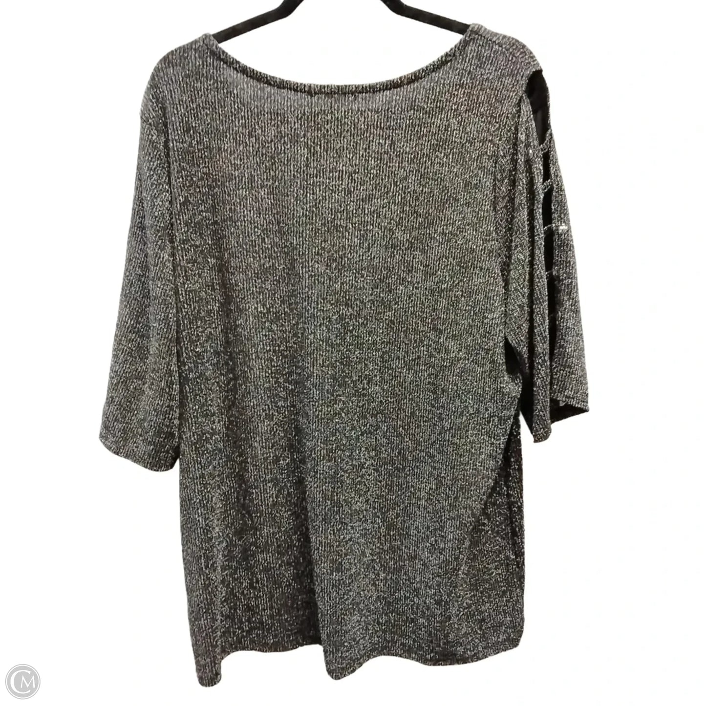 Blouse Long Sleeve By Clothes Mentor In Silver, Size: 2x