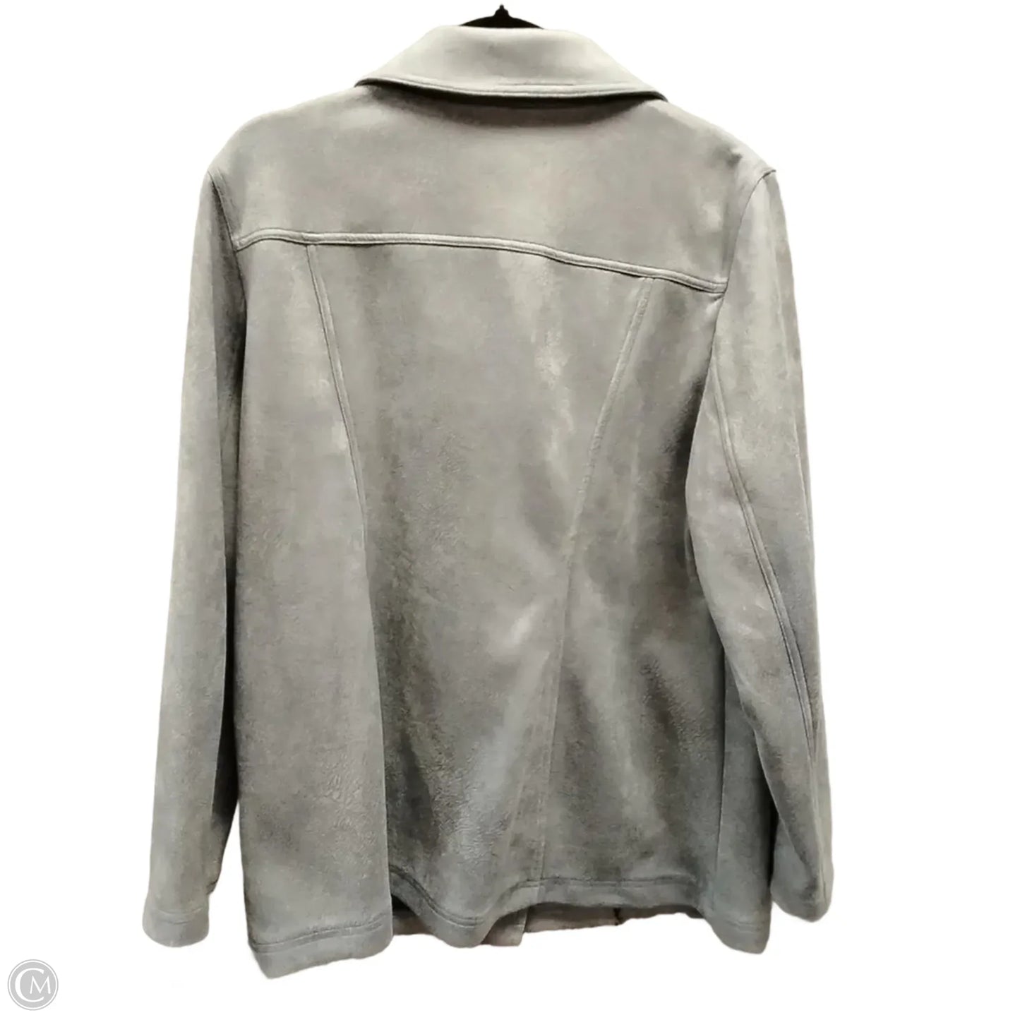 Jacket Denim By Chicos In Grey, Size: L