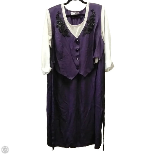 Dress Casual Maxi By Clothes Mentor In Purple & White, Size: 22