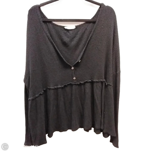 Blouse Long Sleeve By Clothes Mentor In Black, Size: 4x