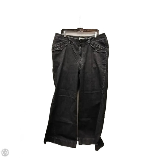 Jeans Flared By Venezia In Black Denim, Size: 18