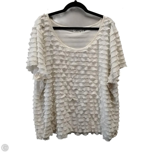 Blouse Short Sleeve By Cato In Cream, Size: 26