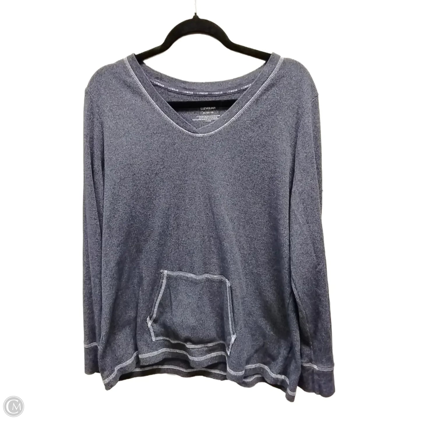 Top Long Sleeve By Liz Claiborne In Blue, Size: Xl