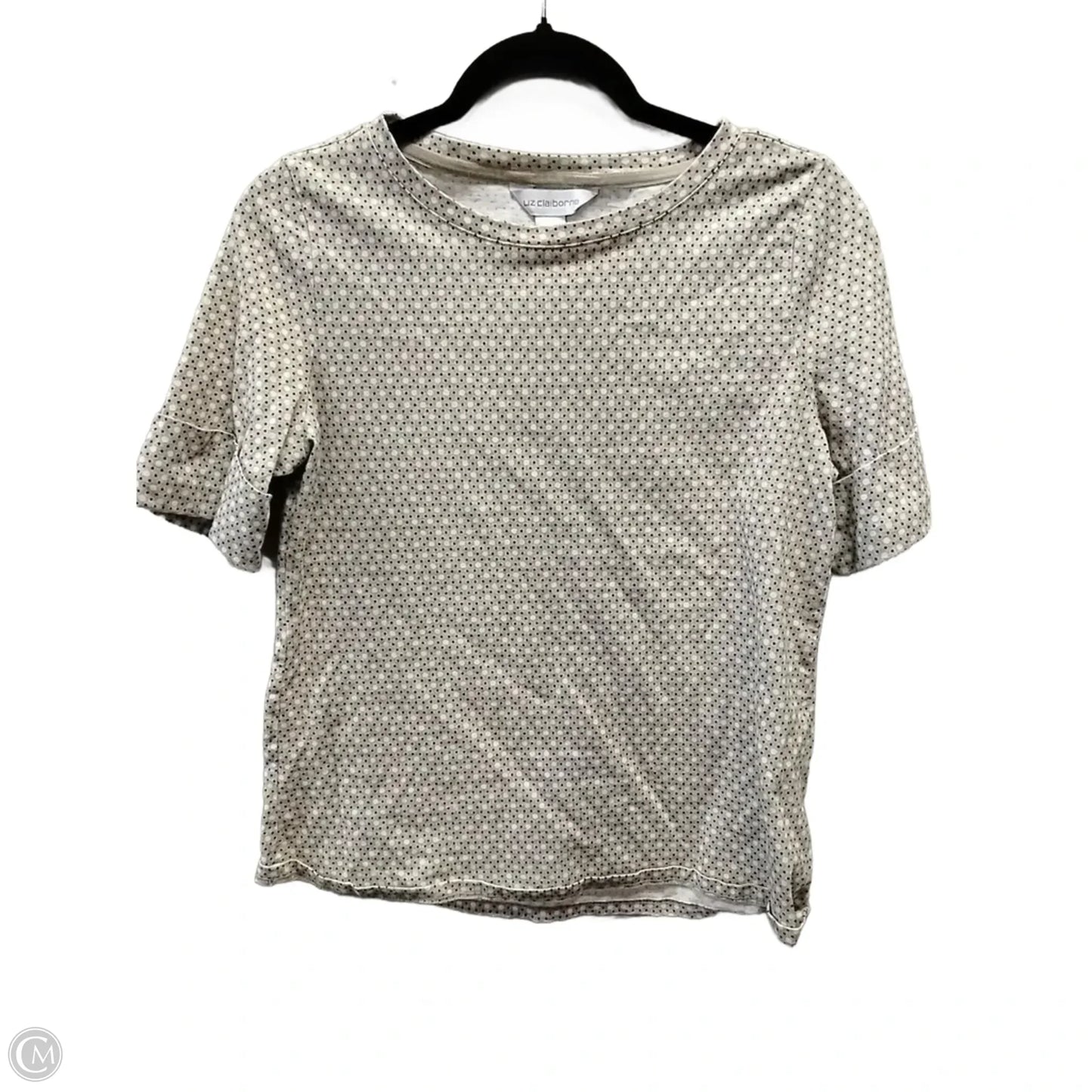 Top Short Sleeve Basic By Liz Claiborne In Polkadot Pattern, Size: M