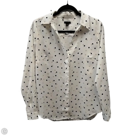 Top Long Sleeve By Ann Taylor In Polkadot Pattern, Size: M