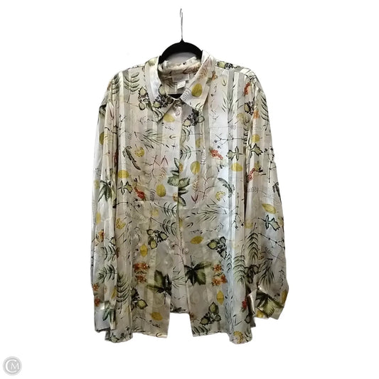 Blouse Long Sleeve By Maggie Barnes In Floral Print, Size: 28
