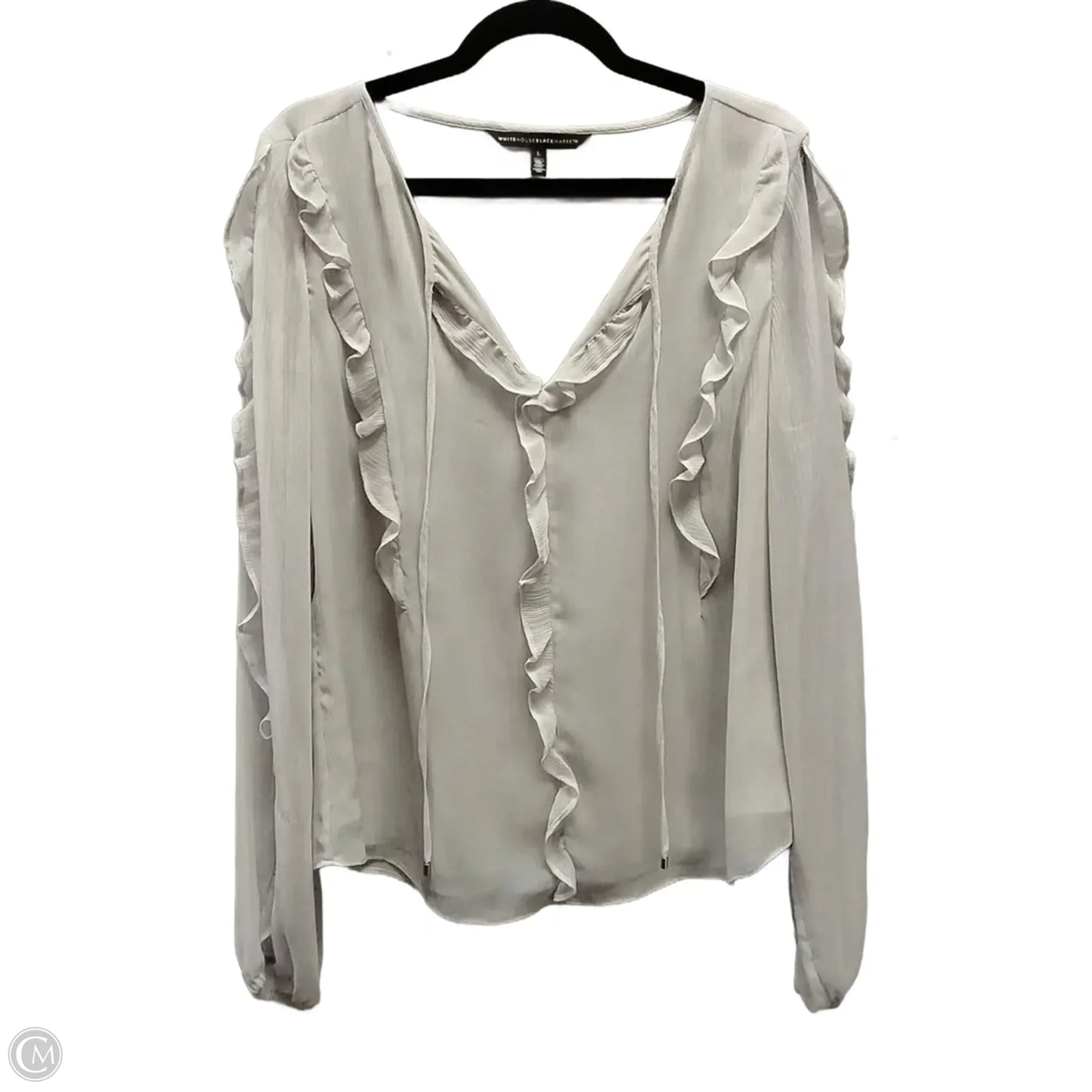 Blouse Long Sleeve By White House Black Market In Purple, Size: L
