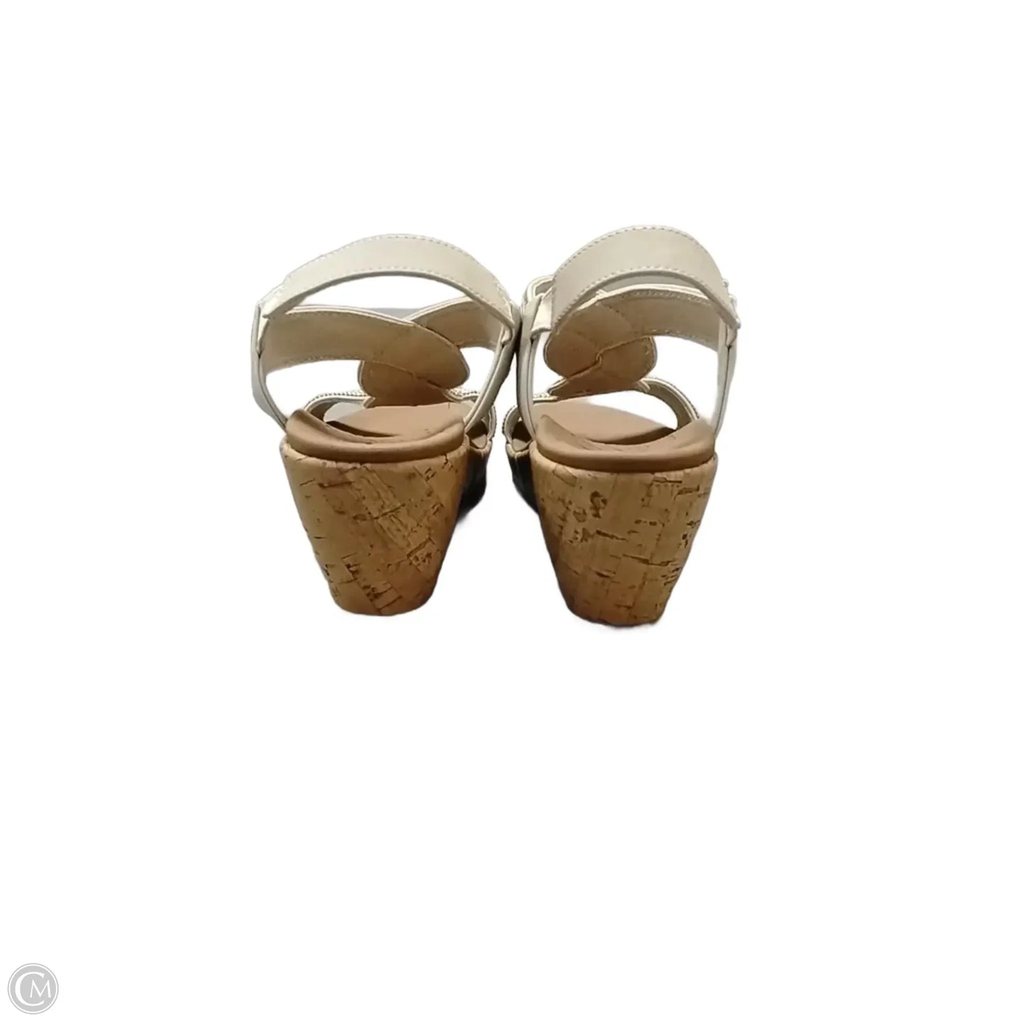 Sandals Heels Block By Skechers In Tan & White, Size: 9