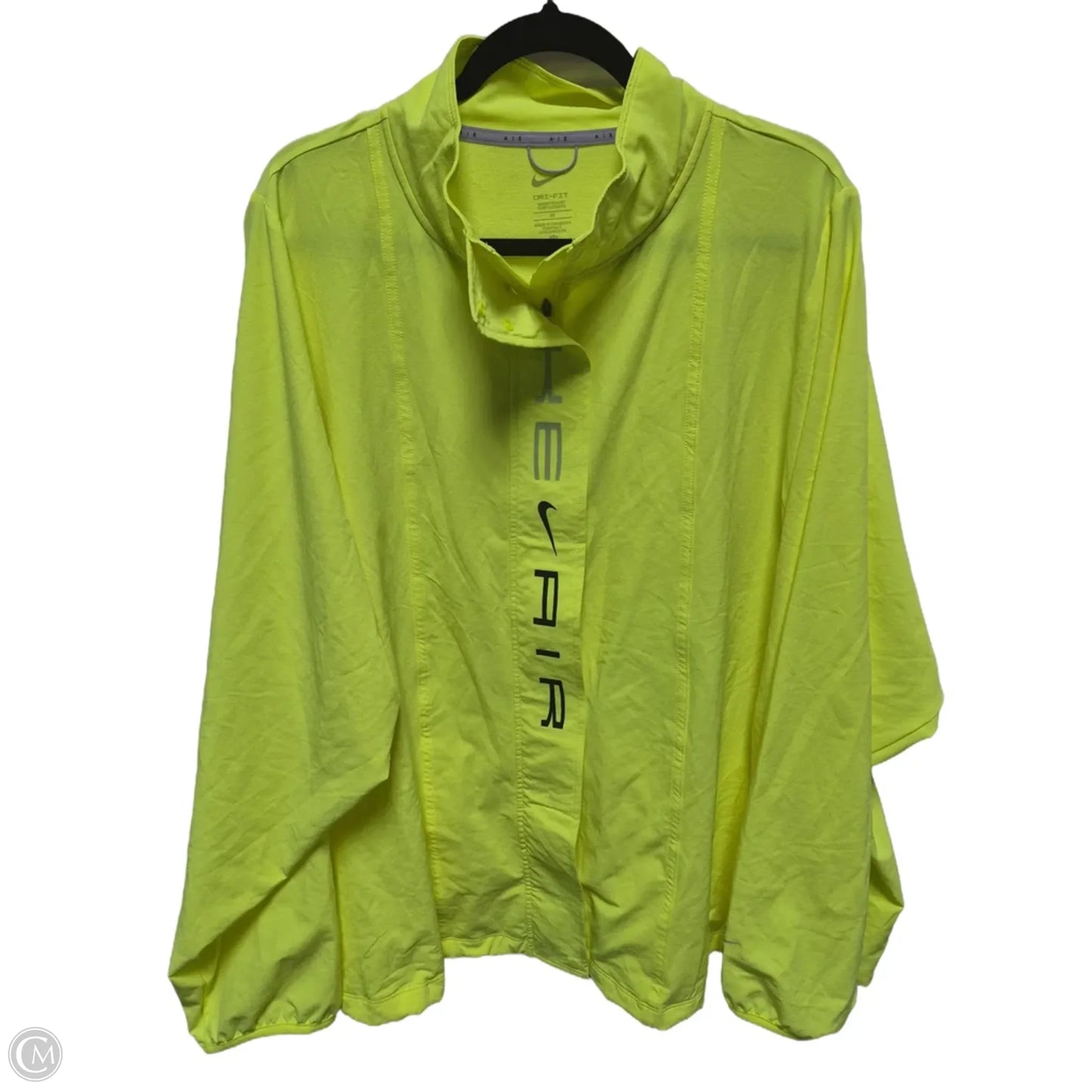 Athletic Jacket By Nike In Yellow, Size: 3x