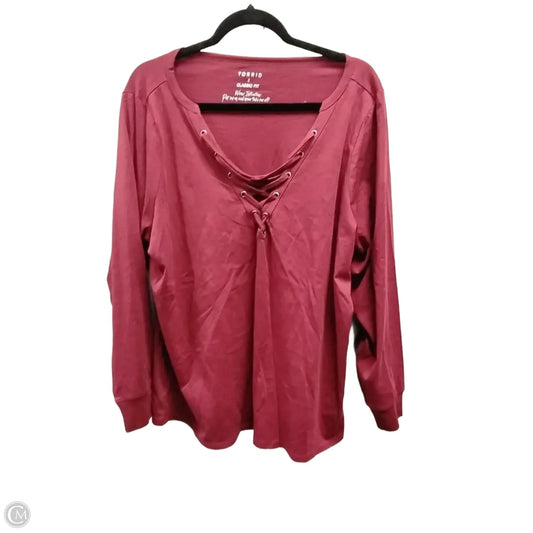 Blouse Long Sleeve By Torrid In Red, Size: 2