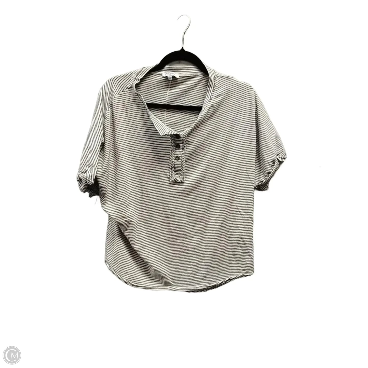 Top Short Sleeve By Polagram In Striped Pattern, Size: L