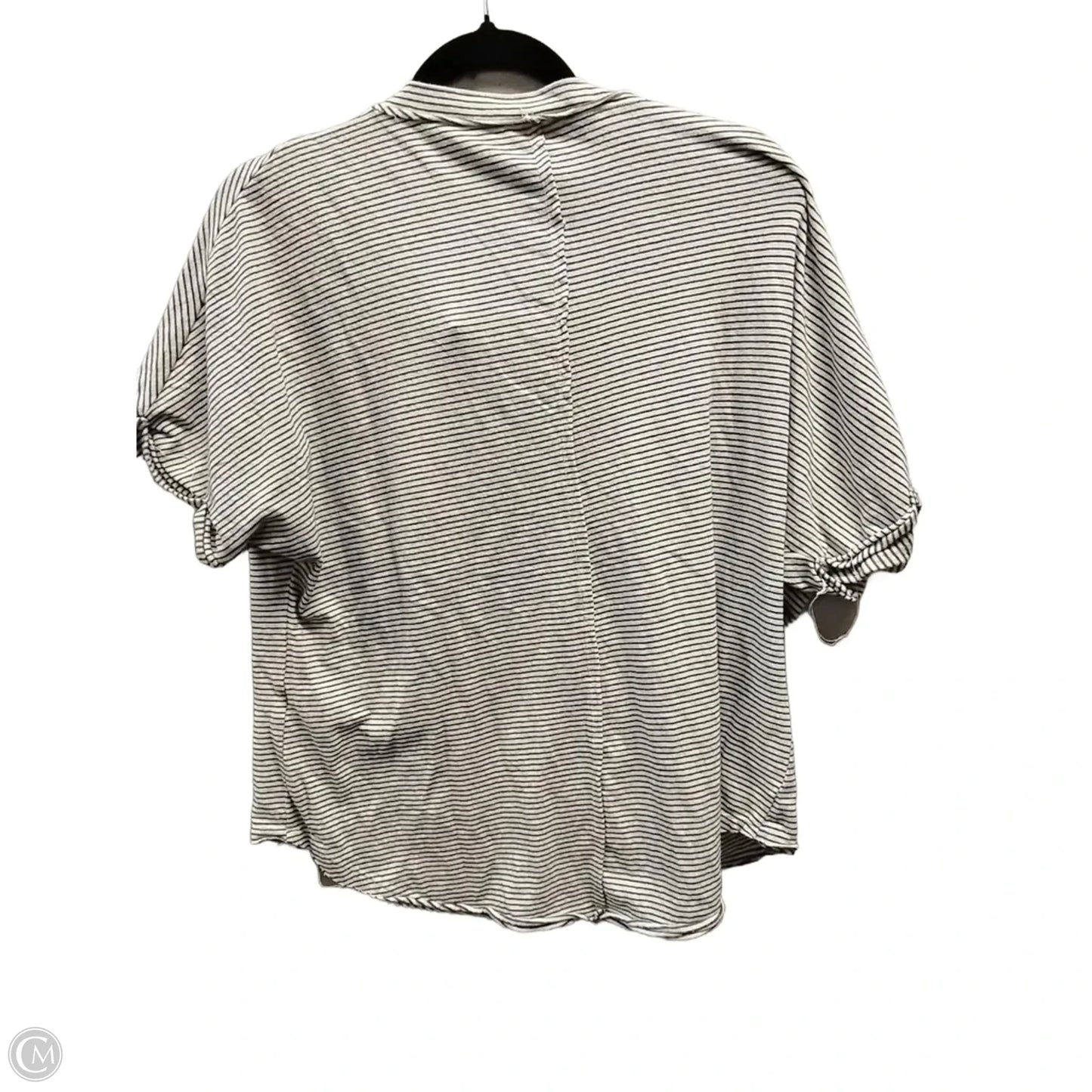 Top Short Sleeve By Polagram In Striped Pattern, Size: L