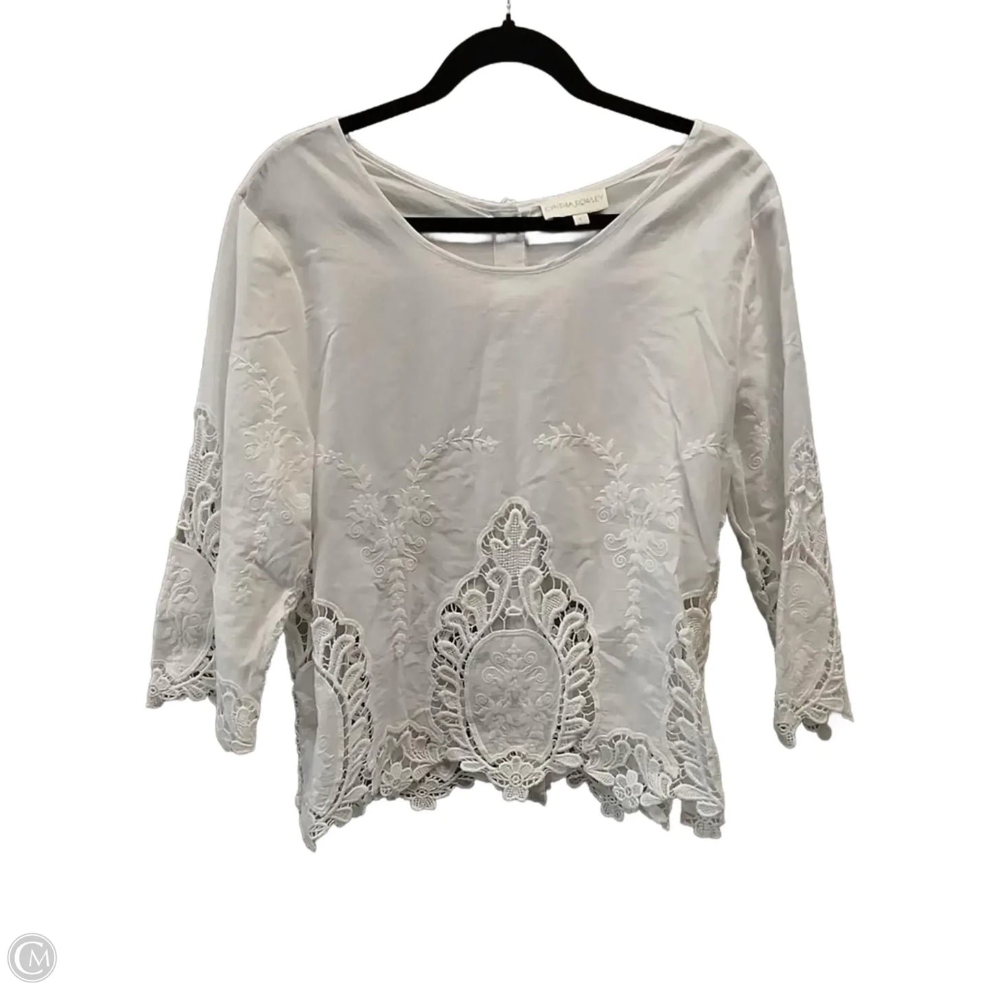 Blouse Long Sleeve By Cynthia Rowley In White, Size: L