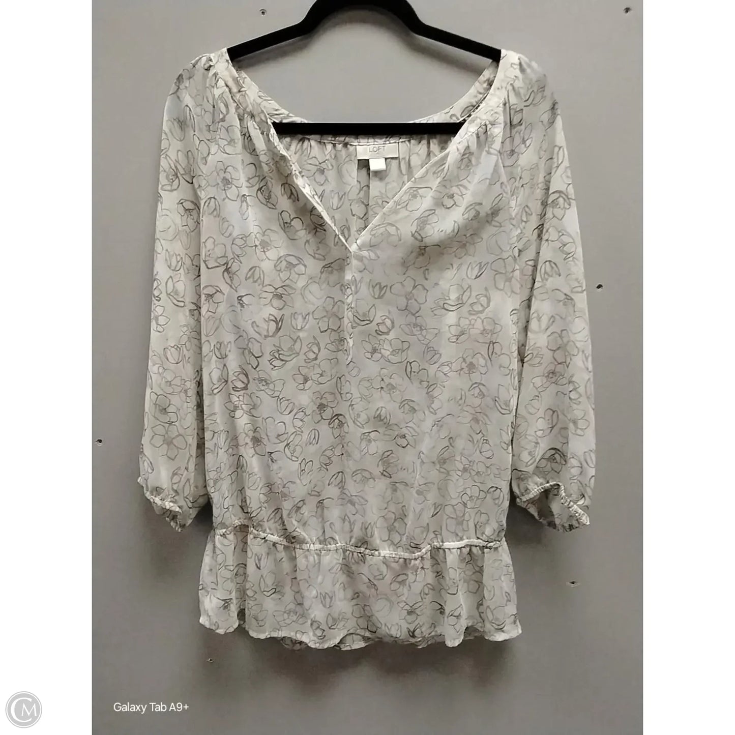 Blouse Long Sleeve By Loft In Cream, Size: M