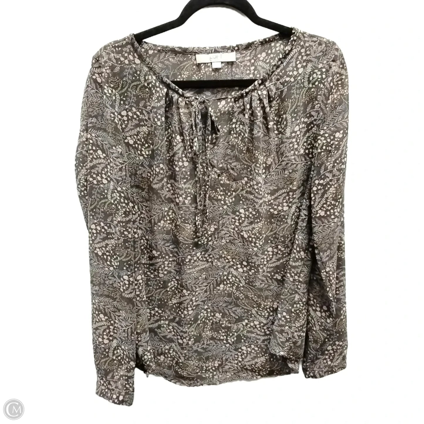 Blouse Long Sleeve By Loft In Floral Print, Size: M