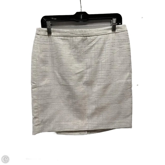 Skirt Midi By Loft In Gold & White, Size: 8