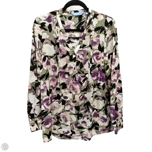 Blouse Long Sleeve By Simply Vera In Multi-colored, Size: M