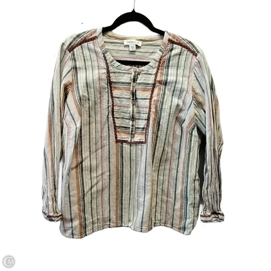 Top Long Sleeve By Coldwater Creek In Striped Pattern, Size: 2x