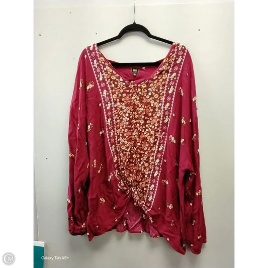 Blouse Long Sleeve By Lee In Floral Print, Size: 1x