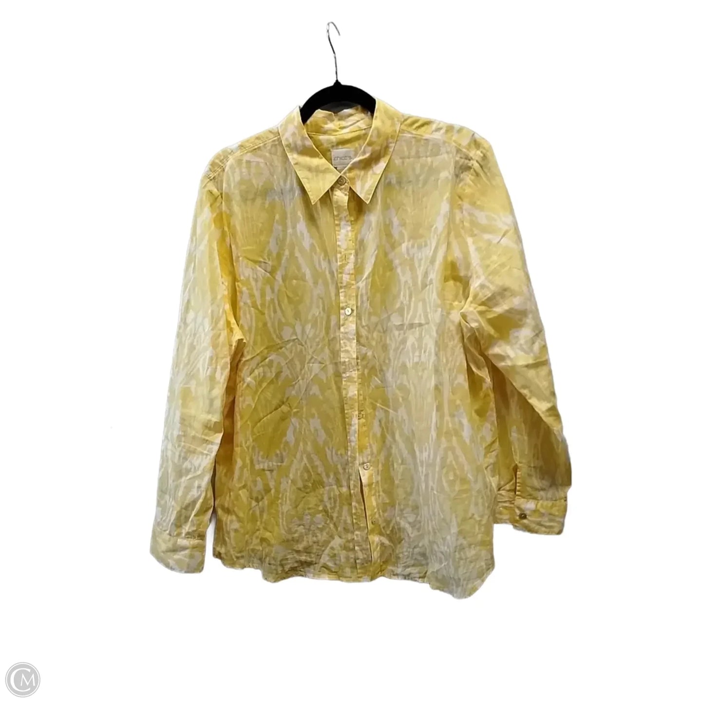 Blouse Long Sleeve By Chicos In Yellow, Size: 3