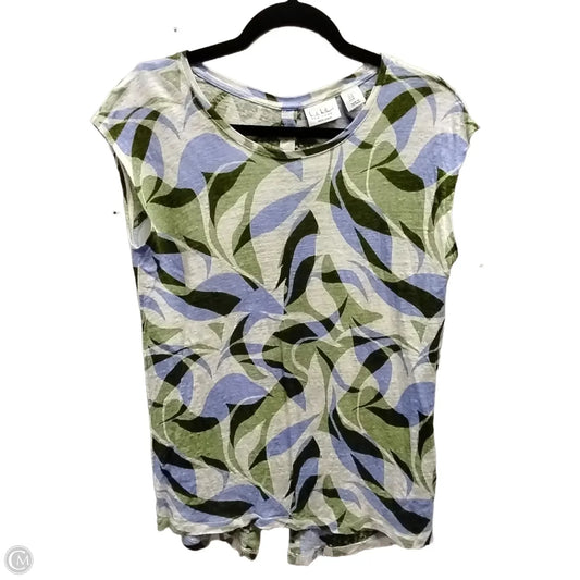 Blouse Short Sleeve By Nicole Miller In Floral Print, Size: M