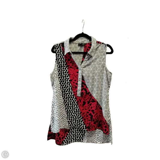 Blouse Sleeveless By Alfani In Red & White, Size: 4
