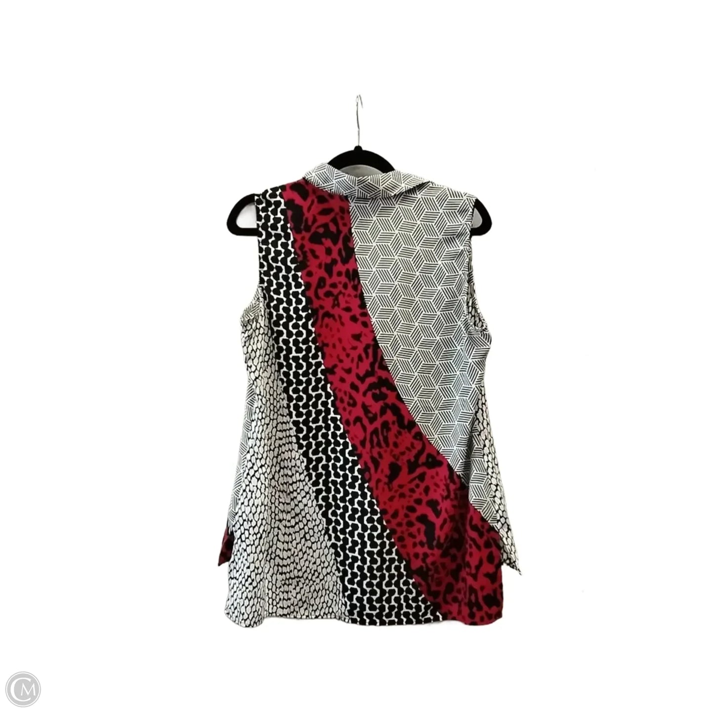 Blouse Sleeveless By Alfani In Red & White, Size: 4