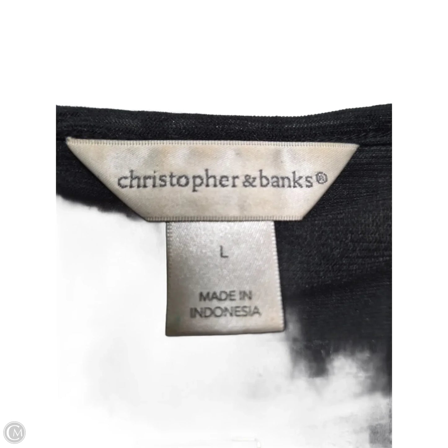 Blouse Short Sleeve By Cj Banks In Black, Size: L