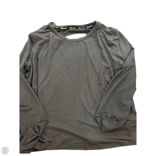 Athletic Top Long Sleeve Crewneck By Champion In Black, Size: L