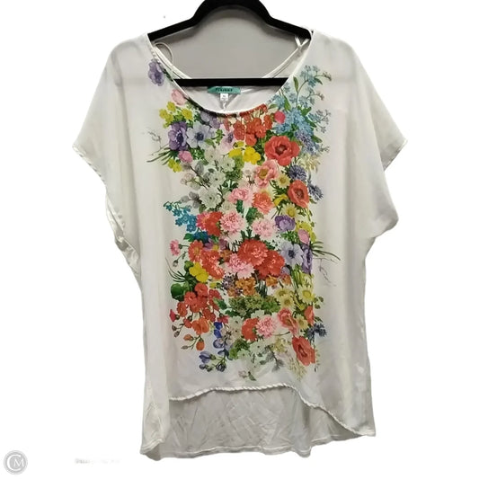 Blouse Short Sleeve By Pleione In Floral Print, Size: Xl