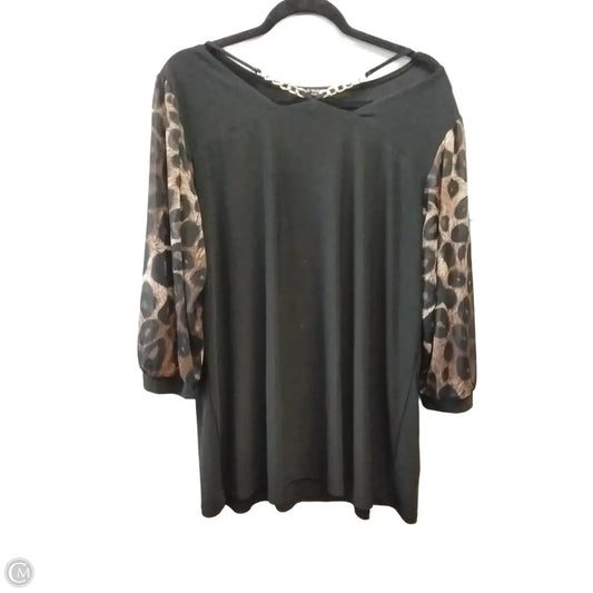 Blouse Long Sleeve By Clothes Mentor In Animal Print, Size: 3x