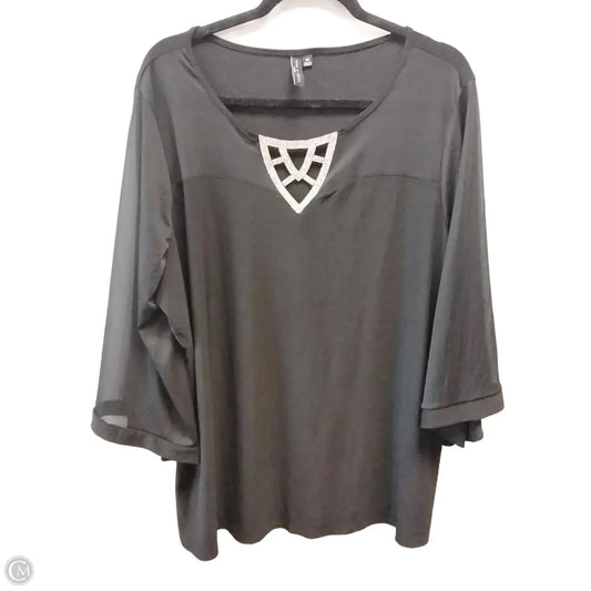 Blouse Long Sleeve By Zero 2 Nine In Black, Size: 2x