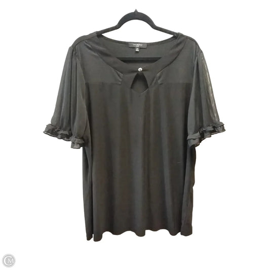 Blouse Short Sleeve By Clothes Mentor In Black, Size: 3x