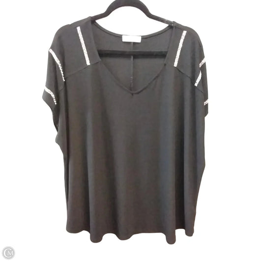 Blouse Short Sleeve By 89th And Madison In Black, Size: 3x