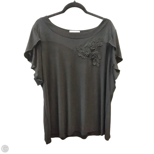 Blouse Short Sleeve By Clothes Mentor In Black, Size: 3x