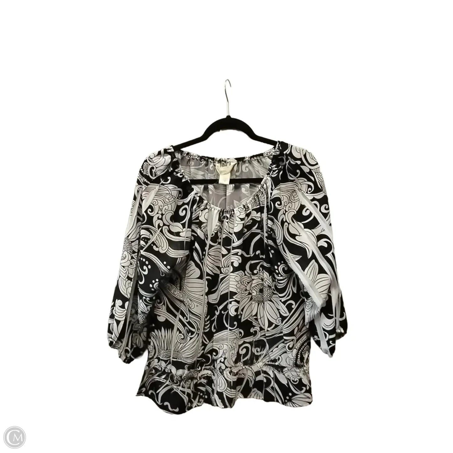 Blouse 3/4 Sleeve By Clothes Mentor In Floral Print, Size: L