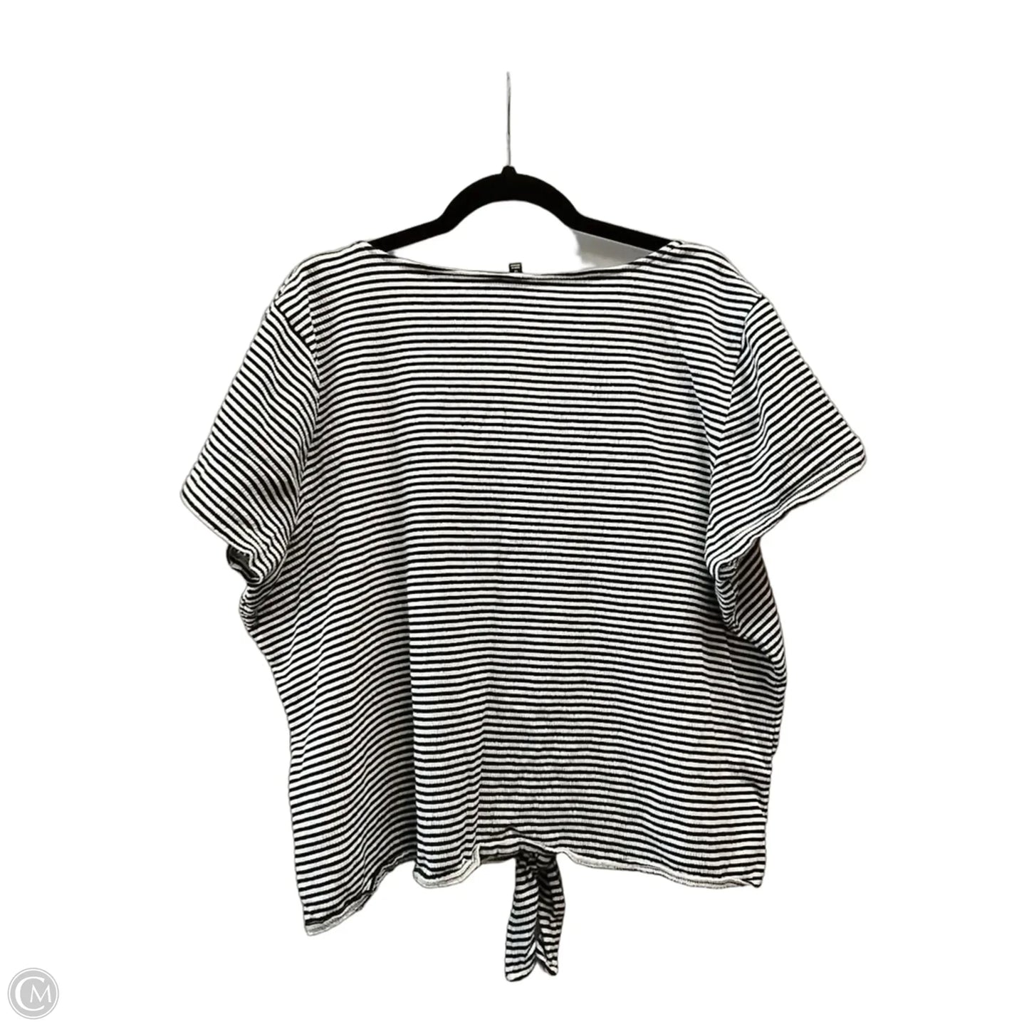 Blouse Short Sleeve By Talbots In Striped Pattern, Size: 1x