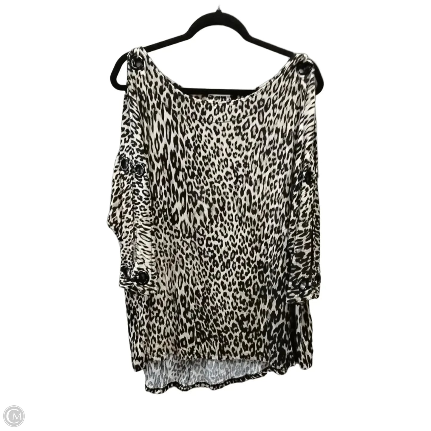 Blouse Short Sleeve By Cable And Gauge In Animal Print, Size: 1x