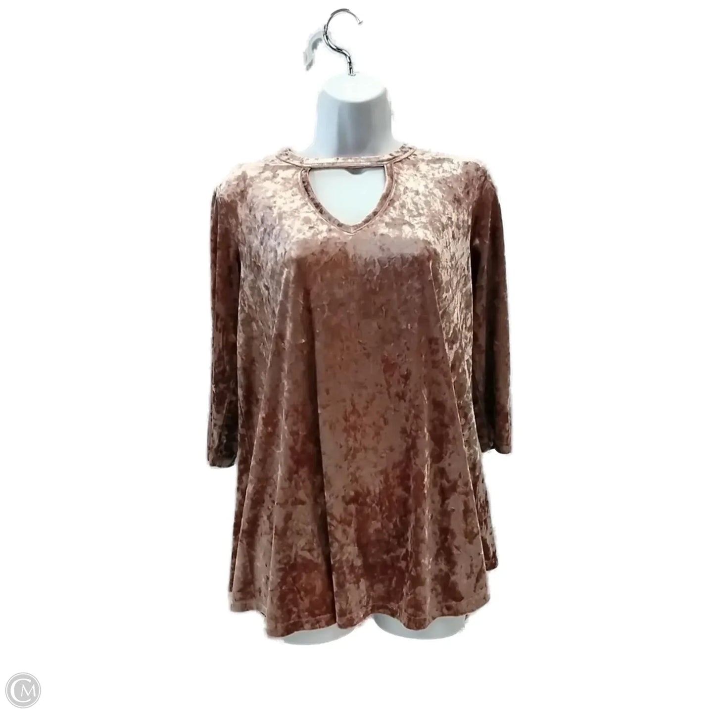 Blouse Long Sleeve By Bobeau In Peach, Size: S