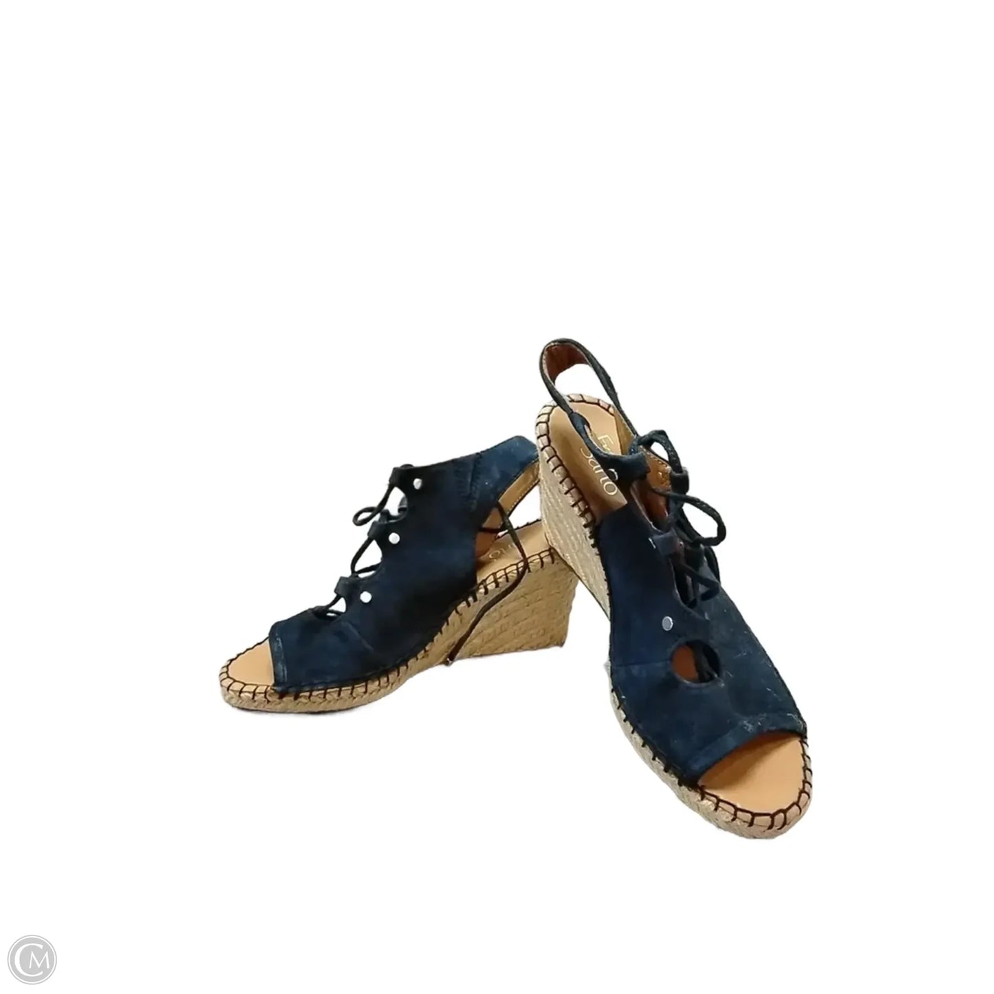 Sandals Heels Wedge By Franco Sarto In Blue & Tan, Size: 7