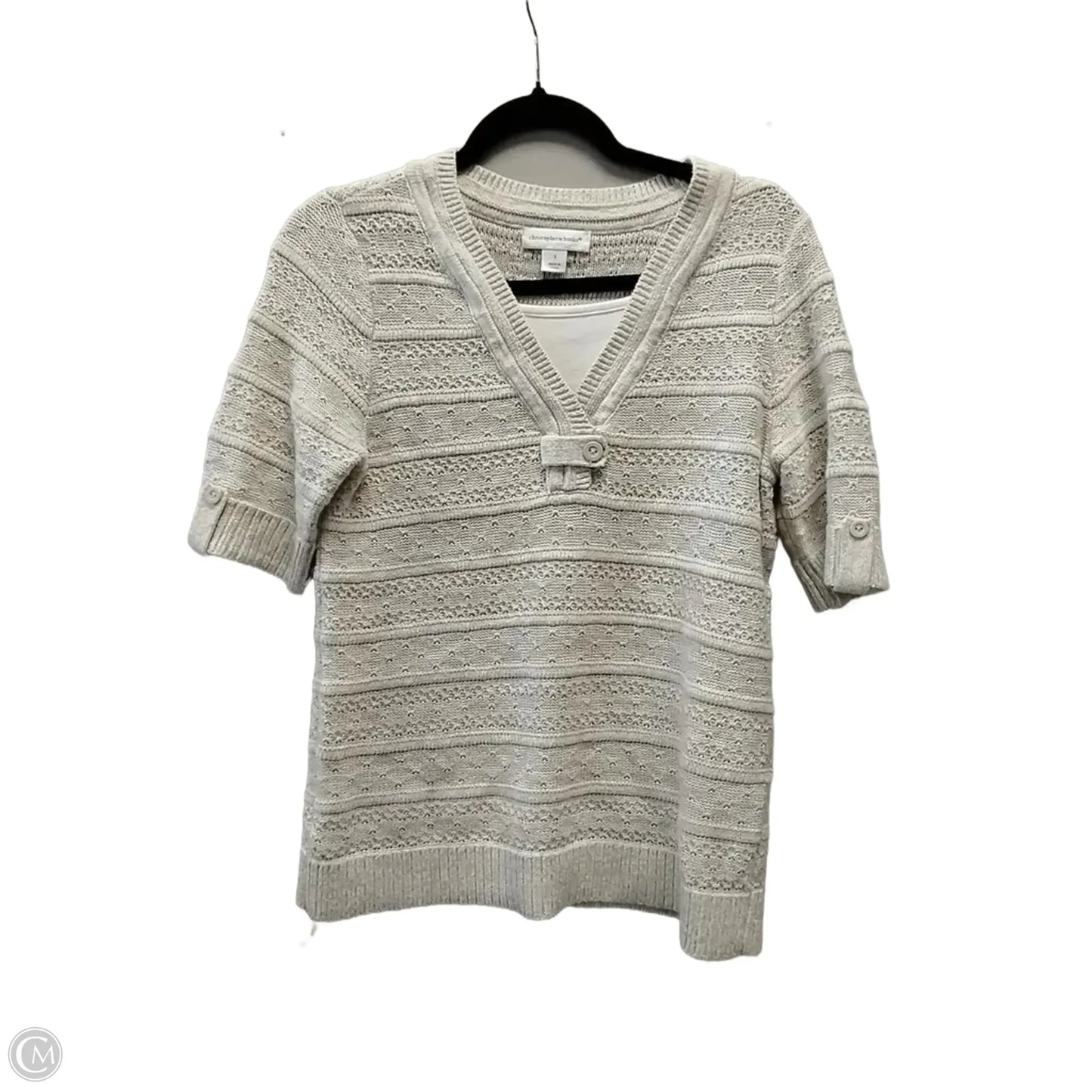Sweater Short Sleeve By Christopher And Banks In Cream, Size: S