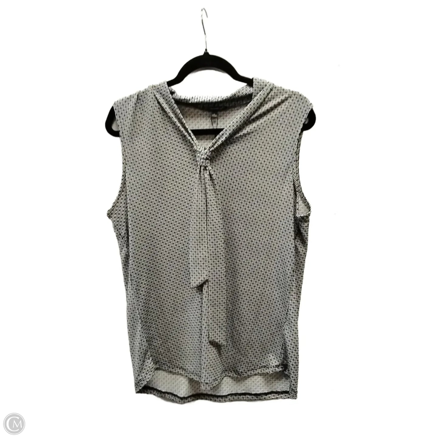 Blouse Short Sleeve By Adrianna Papell In Black & White, Size: L