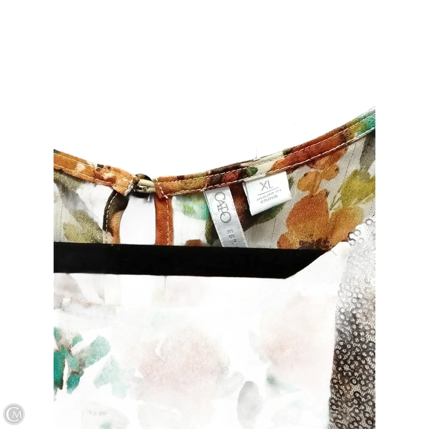 Blouse Long Sleeve By Cato In Floral Print, Size: Xl