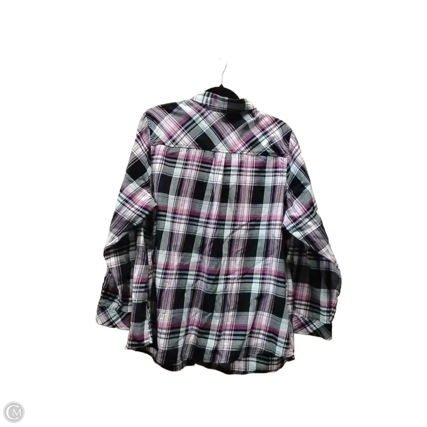 Top Long Sleeve Basic By Croft And Barrow In Plaid Pattern, Size: 2x