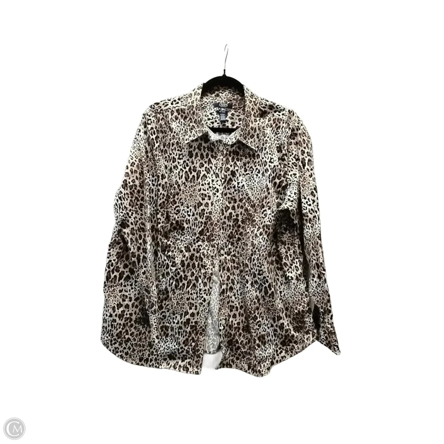 Top Long Sleeve Basic By Chaps In Animal Print, Size: 1x