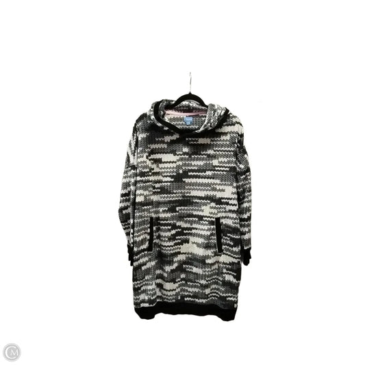 Sweatshirt Hoodie By Simply Vera In Black & Cream, Size: L