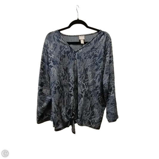 Top 3/4 Sleeve By Chicos In Navy, Size: Xxl